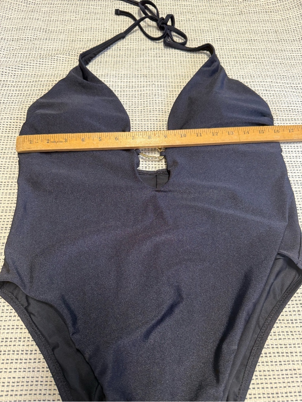 Shade & Shore Black One-Piece Halter Swimsuit - Picture 3 of 5